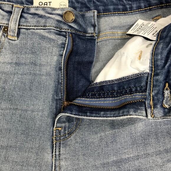 OAT New York High Rise Jeans Women 8/29 Blue Straight Classic Everyday Travel - Picture 5 of 12